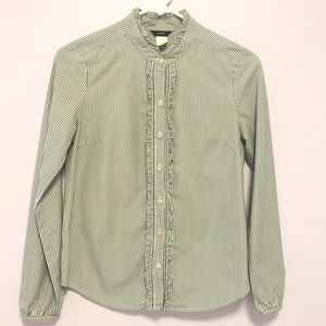 J.Crew Ruffled Button-up Shirt in Stripe